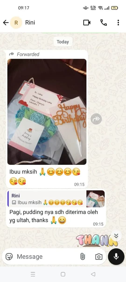 Screenshot testimoni dari Rini