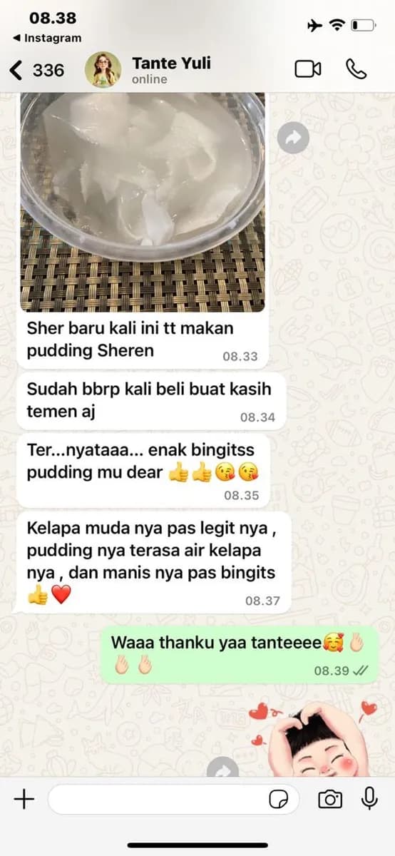 Screenshot testimoni dari Tante Yuli